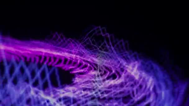 サウンドイコライザー デジタル音楽音波映像 オーディオ波形アブストラクトはブラックアニメーションに移動します 音楽イコライザーの抽象的な色です 勾配スペクトル棒グラフ 音楽の波が舞う — ストック動画