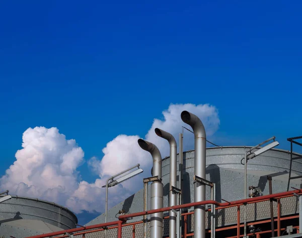 Petroleum Oil Refinery Barrel Tank Petrochemical Plant Factory Chemical Industry — ストック写真