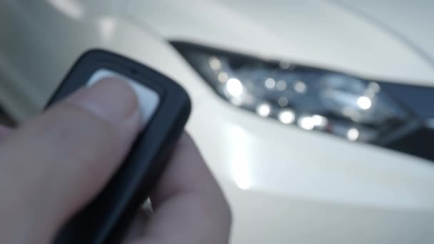 Car Key Remote Control Locking Unlocking Car Car Key Remote — Stock Video