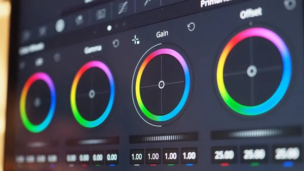 Color Grading Graph Rgb Colour Correction Indicator Monitor Post Production — Stock Photo, Image