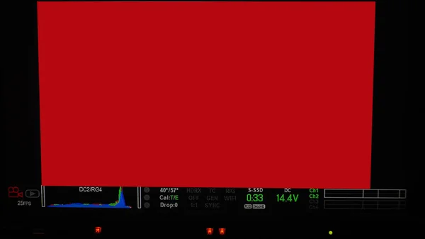 Video recording interface. VDO production recording camera viewfinder on monitor. Movie Camera frame viewfinder screen. Film recorder digital display interface UI. Shooting indicator settings screen.