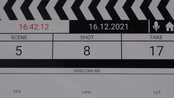 Cyfrowy Film Interfejs Klawiatury Filmowej Cyfrowy Numer Uruchomiony Odliczanie Przed — Wideo stockowe