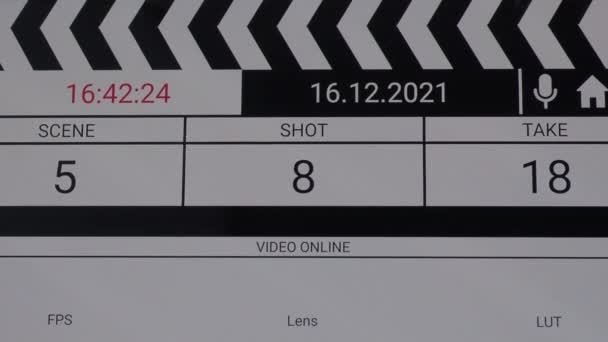 디지털 슬레이트 클로퍼 인터페이스 디지털 번호는 영화를 찍거나 촬영하기 실행하고 — 비디오