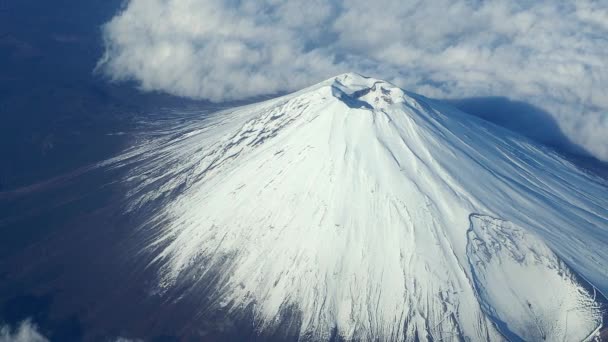 Cima Del Monte Fuji Vista Ojos Pájaro Gran Alta Montaña — Vídeo de stock