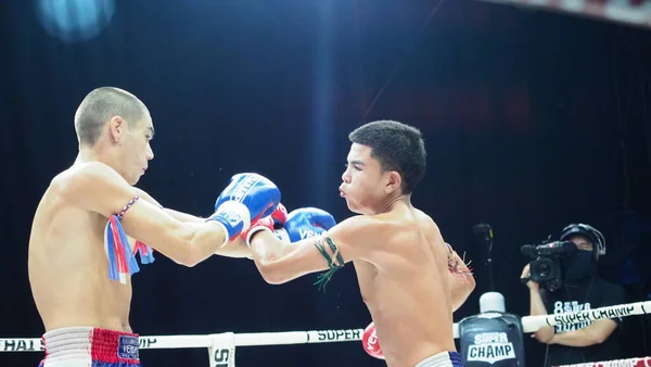 Bangkok Thaiföld November 2018 Azonosítatlan Thai Külföldi Kick Box Játékosok — Stock Fotó