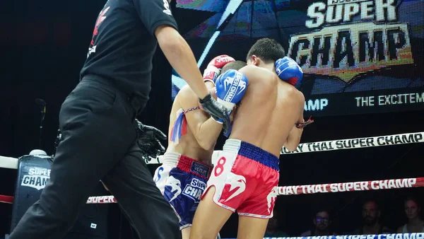 Bangkok Thailand November 2018 Oidentifierade Thailändska Och Utländska Kickboxningsspelare Konkurrens — Stockfoto