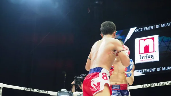 Bangkok Thailand November 2018 Oidentifierade Thailändska Och Utländska Kickboxningsspelare Konkurrens — Stockfoto