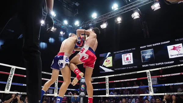 Bangkok Thaiföld November 2018 Azonosítatlan Thai Külföldi Kick Box Játékosok — Stock Fotó