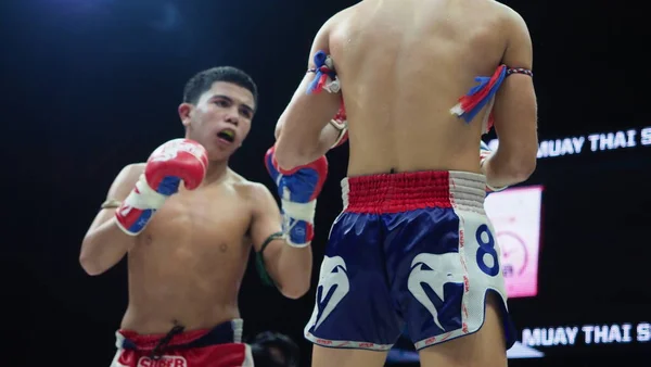 Bangkok Thajsko Listopad112018 Neidentifikovaní Thajští Zahraniční Hráči Kop Box Soutěži — Stock fotografie