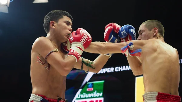 Bangkok Thailand November 2018 Oidentifierade Thailändska Och Utländska Kickboxningsspelare Konkurrens — Stockfoto