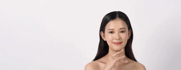 Beauty Skin Concept Beautiful Young Asian Woman Clean Fresh Skin — Stok fotoğraf