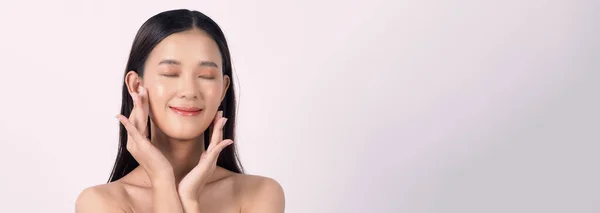 Beauty Skin Concept Beautiful Young Asian Woman Clean Fresh Skin — Photo