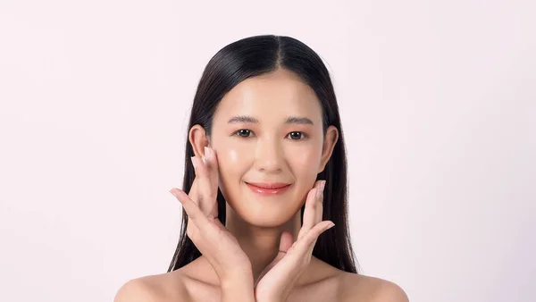 Beauty Skin Concept Beautiful Young Asian Woman Clean Fresh Skin — Photo