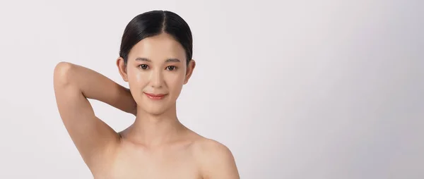 Beauty Skin Concept Beautiful Young Asian Woman Clean Fresh Skin — 图库照片