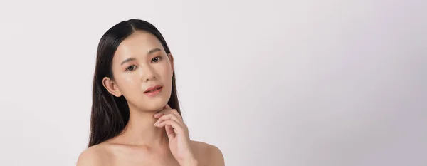 Beauty Skin Concept Beautiful Young Asian Woman Clean Fresh Skin — Stockfoto