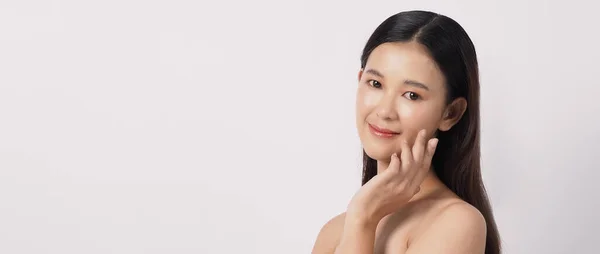 Beauty Skin Concept Beautiful Young Asian Woman Clean Fresh Skin — Stock Fotó