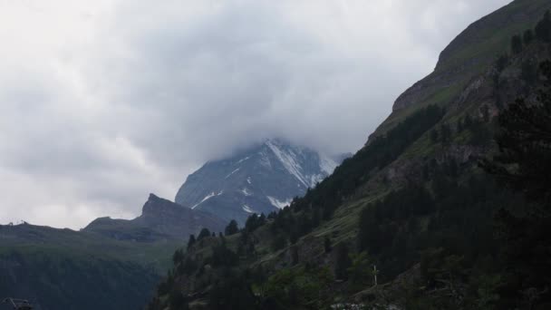 Matterhorn Time Lapse Video Beautiful Nature Matterhorn Mountain Zermatt Switzerland — Stock video