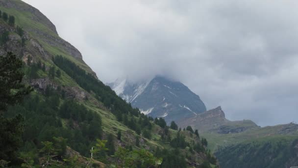 Matterhorn Time Lapse Video Beautiful Nature Matterhorn Mountain Zermatt Switzerland — Vídeo de Stock