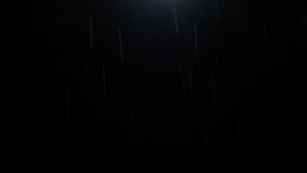 Night Rain Loop Rain Drops Falling Rainy Season Real Rain — Vídeo de stock