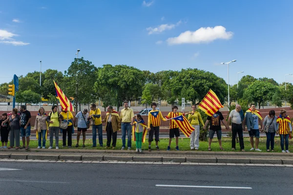 Katalan bağımsızlığı için insan zinciri — Stok fotoğraf
