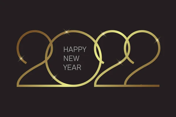 2022 Nyår Bakgrund Med Guld Siffror Festlig Premiumdesign — Stock vektor