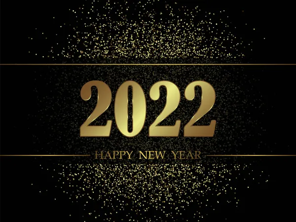 2022 Ano Novo fundo com números de ouro. —  Vetores de Stock