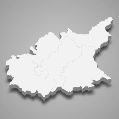 3d izometrik Alpes-de-Haute-Provence haritası Fransa 'da bir departmandır.