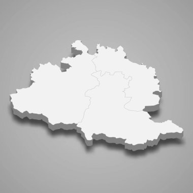 Ariege 'in 3d izometrik haritası Fransa' da bir departmandır.