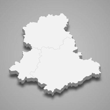 Haute-Vienne 3d izometrik haritası Fransa 'da bir departmandır.