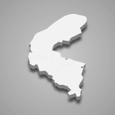 Hauts-de-Seine 3d izometrik haritası Fransa 'da bir departmandır.