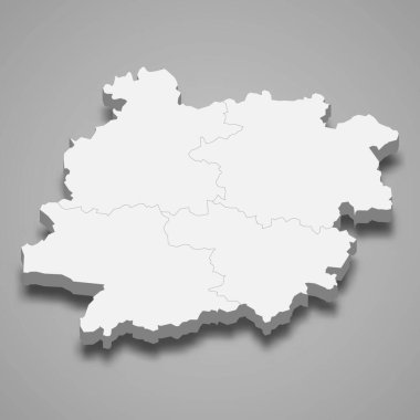 Lot-et-Garonne 3d izometrik haritası Fransa 'da bir departman, vektör illüstrasyonu