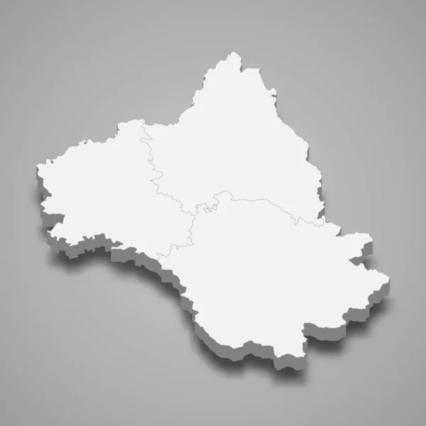 Mappa Isometrica Aveyron Dipartimento Francia Illustrazione Vettoriale — Vettoriale Stock