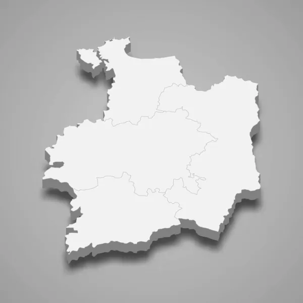 Carte Isométrique Ille Vilaine Est Département France Illustration Vectorielle — Image vectorielle