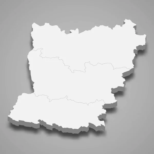 Mappa Isometrica Mayenne Dipartimento Francia Illustrazione Vettoriale — Vettoriale Stock
