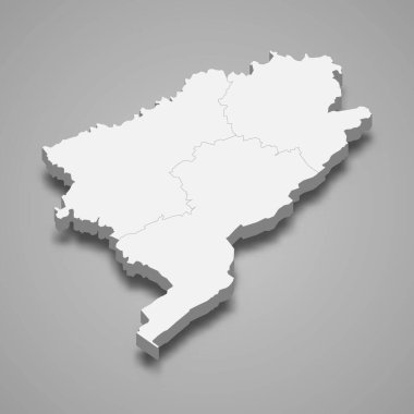 Doubs 'un 3d izometrik haritası Fransa' da bir departmandır.