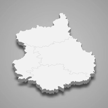 3d izometrik Eure-et-Loir haritası Fransa 'da bir departmandır.