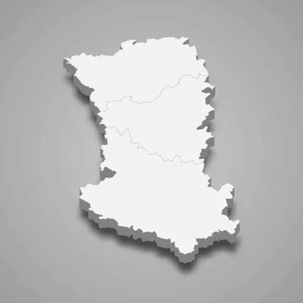 Isometric Map Deux Sevres Departamento Francia Ilustración Vectorial — Vector de stock
