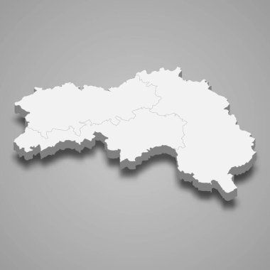 3d izometrik Orne haritası Fransa 'da bir departmandır.