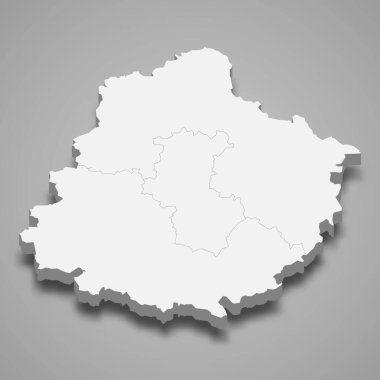 Sarthe 'nin 3d izometrik haritası Fransa' da bir bölümdür.