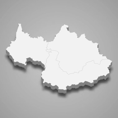 Savoie 'nin 3d izometrik haritası Fransa' da bir bölümdür.