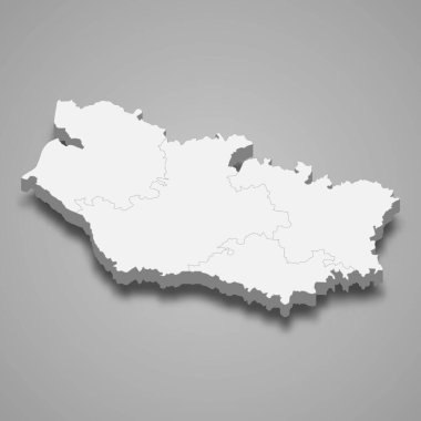 3d izometrik Somme haritası Fransa 'da bir departmandır.