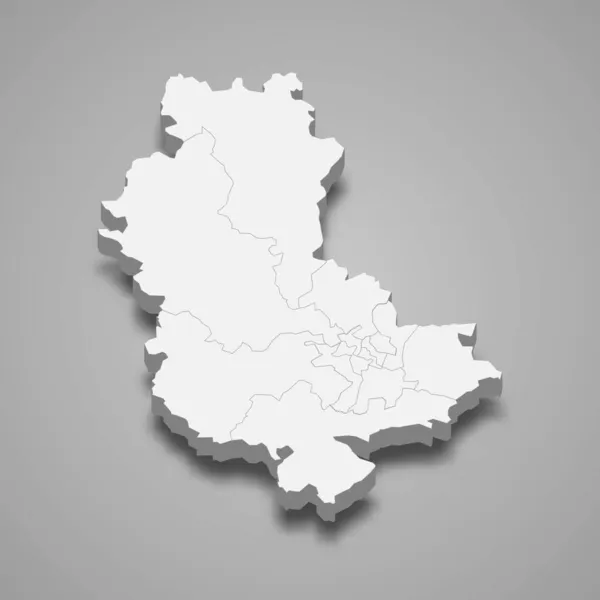 Izometrická Mapa Rhone Katedra Francii Vektorová Ilustrace — Stockový vektor