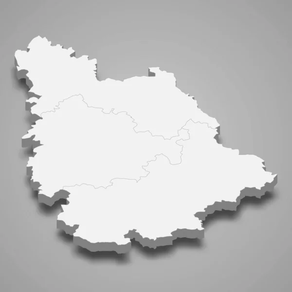 Vienne Izometrik Haritası Fransa Bir Bölümdür — Stok Vektör