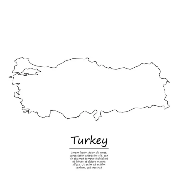 Einfache Übersichtskarte Der Türkei Vektorsilhouette Skizzenstil — Stockvektor