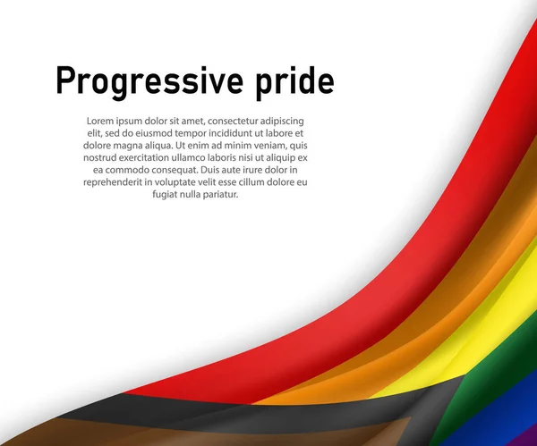 Прапор Прогресивної Гордості Білому Тлі Банер Або Стрічка Векторний Шаблон — стоковий вектор