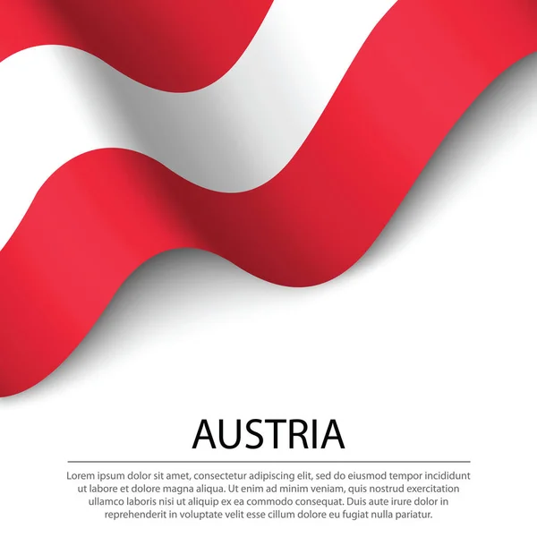 白い背景にオーストリアの旗を振っています 独立記念日のためのバナーまたはリボンベクトルテンプレート — ストックベクタ