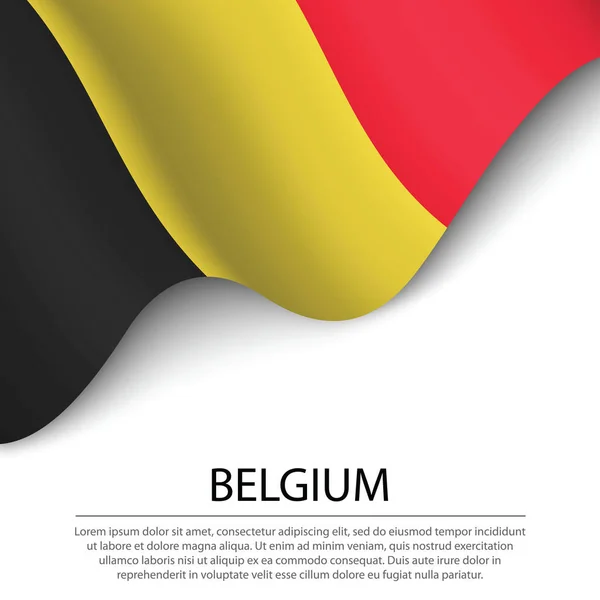 바탕에는 벨기에의 웨이브 깃발이 기념일을 템플릿 — 스톡 벡터
