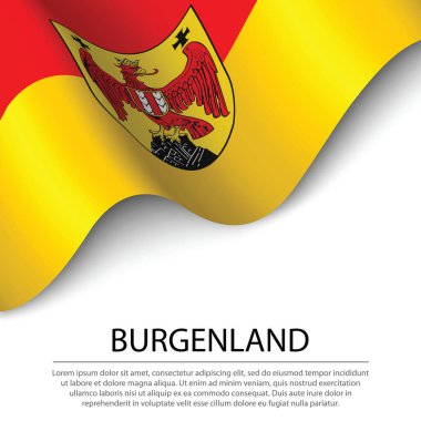 Burgenland bayrağı sallamak, Avusturya 'nın beyaz arka planda bulunan bir eyaletidir. Sancak veya kurdele vektör şablonu 