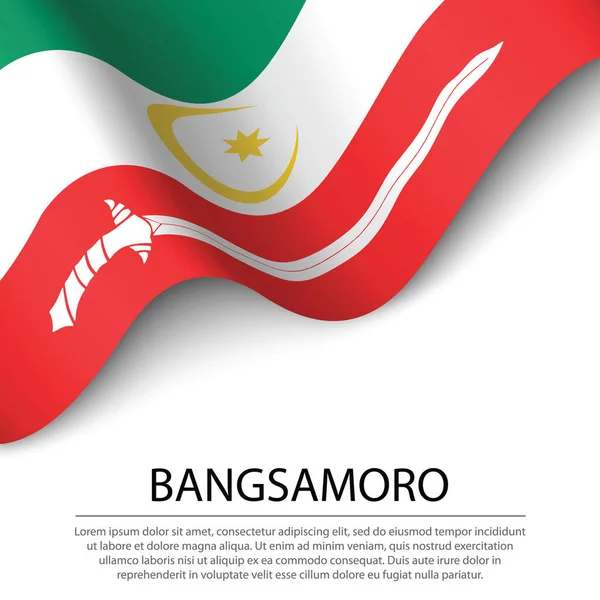 Macha Flagą Bangsamoro Białym Tle Wzór Wektora Sztandaru Lub Wstążki — Wektor stockowy