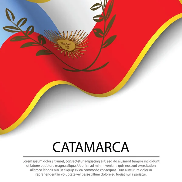 カタマルカの旗はアルゼンチンの白を背景とした地域である バナーまたはリボンベクトルテンプレート — ストックベクタ